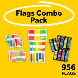 Post-it - Paquete económico de banderas y pestañas definitivo para negocios y estudio, 956 banderas para organización (683-AVP-SIOC)