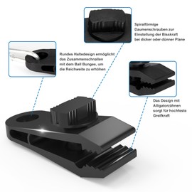 Akicderu Tarpaulin Clips, 20 Piece Tarpaulin Clips Set, 20 Locking Handle Clips with 20 Carabiner Hooks, Upgrade Multifunctional Tarpaulin Attachment for Boats, Tent Tarpaulin, Awnings, Gazebo, Pool