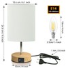 HSLighting Bedside Lamp Touch Dimmable Table Lamp with USB A+C