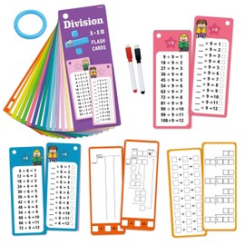 2Pcs Times Tables Flash Cards, Times Table Flash Cards for Kids with 4Pcs Dry Erase Markers, Math Flash Card 0-12, Multiplication Flash Card, Maths Flashcards Times Table