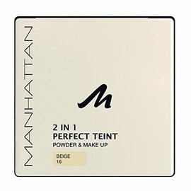 Manhattan 2 in 1 Perfect Teint Powder – Puder und Make-up in einem für einen absolut ebenmäßigen Teint – Farbe Beige 16 , 9g (1er Pack)