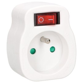 KOTARBAU® 1-Way Socket with Earth and Switch, Works Well in Private Households and Shops (1 Piece, 1 Compartment)