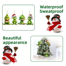 Ayizhiniu Grinch Hanging Ornament Christmas Tree Decorations, Christmas Tree Decoration, Character Pendant, Funny Green Christmas Tree Accessories, Suitable Xmas Tree Hanging Decorations