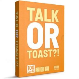 SLSK Games Talk or toast!? - The unique drinking game - Drinking game with 100 cards - Drinking game - Card game - Party game for adults - from 18 years old - English Version