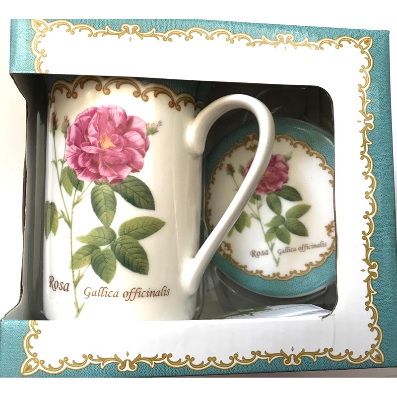 Kent Pottery 2PC Mug With Matching Lid - Rosa Gallica