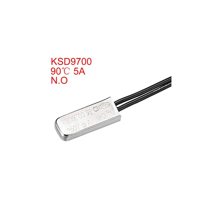 sourcing map KSD9700 Thermostat 90°C N, O 5A Metal Bimetal