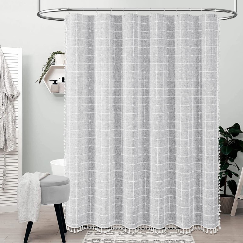 BTTN Extra Long Shower Curtain, 72x84 Inch Long Boho Chic