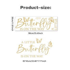 A Little Butterfly is On The Way Decal，Baby Shower Party Decal Sign，Gender Reveal Party Decorations, Arch Decor Baby Party Decorations Vinyl Stickers for Butterfly Backdrop Party Supply