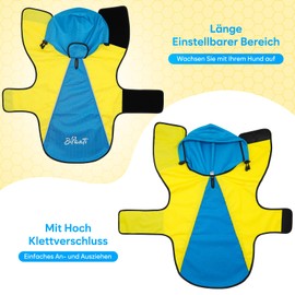 DQGHQME Rain Jacket Dog Raincoat, Dog Raincoat, Waterproof, Adjustable Rain Cape, Dog, Reflective Waterproof Dog Coat, Ultralight for Large, Medium, Small Pet Dog (XL)