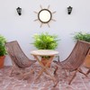 Nagina International Aged Ships Wheel Mirror with Rust Surface and