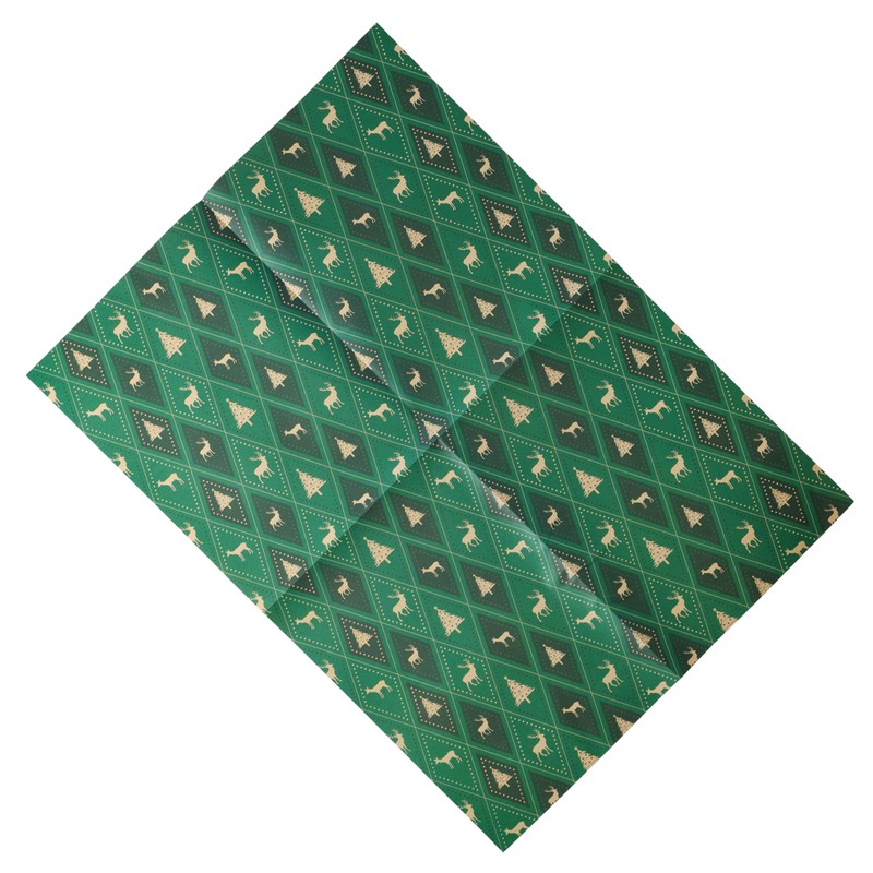 Gift Wrapping Paper Xmas Christmas Present Classic Festive Traditional Green