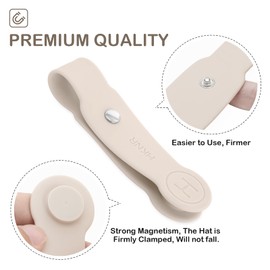 HKNR Hat Clip for Travel, 2 Pcs Strong Magnetic Hat Holder for Traveling Bags, Backpacks, Luggage, Purse, Totes and more, Hands Liberate Hat Travel Accessories (Beige)