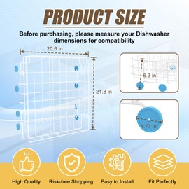 POOLKEY UPGRADED 808602302 Dishwasher Lower Dishrack Compatible with Frigidaire, Kenmore Dishwasher Rack Assembly with 154174501 Blue Wheels Replace 154432602 154432601 154319706 dishwasher bottom baske