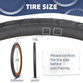 MEGHNA 20 inch Bike Tire Folding Bike Tire 20 x 1 3/8 inch Foldable Tire Replacement Street Tire (37-451mm) for Road Racing Fast Rolling for City Bike Freestyle