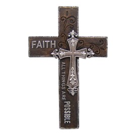 All Things Are Possible Wall Cross, Wall Hanging Décor, Religious Gift, 13.75 Inches