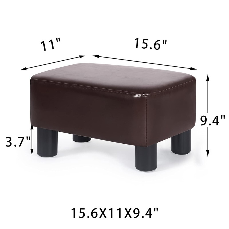 Joveco Small Footstool Ottoman Footrest Modern Rectangular Padded Seat for