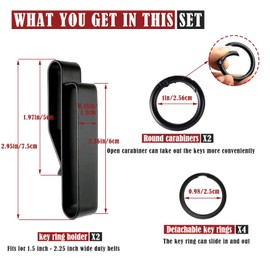 JFGLORIX 2pcs Premium Duty Belt Key Holder Special for Police, Fire Agencies and Law Enforcement Double Side Quick Release Key Tactical Holders，Fits Max 2.25 Inch Belt