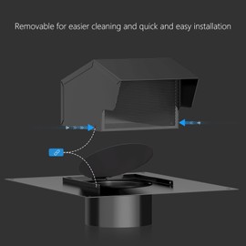 Hon&Guan 6 Inch Removable Roof Vents Roof Dryer Vent Cap for Houses Galvanized Steel 6 Inch Exhaust Vent for Ventilation System-with Damper, Black.
