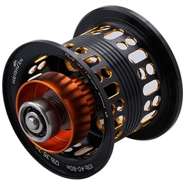 HEIGHTEN Boost Reel Spool, 2 Stage Movement, Daiwa Bait Reel, Replacement Spool with Bearings, Steeze, Zillion, Ryoga, Moisan, Silver Wolf (Black & Gold) (716)