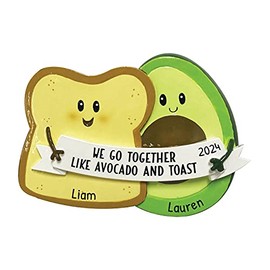 Personalized Couples Ornament 2024 - Avocado Toast Ornament Couple Gifts for Christmas Avocado Ornaments for Christmas Tree Avocado Christmas Ornaments Couple Christmas Ornaments by Elves