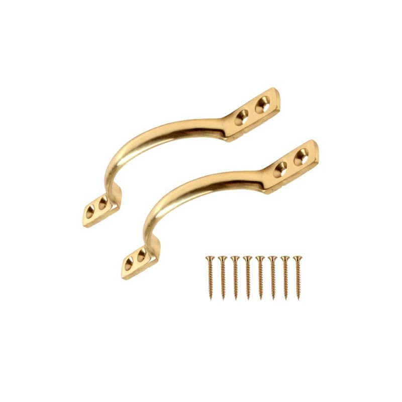 SISI UK Pull Handle Brass 6 Inch 150mm Brass Bow