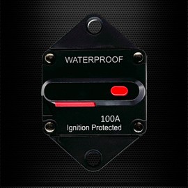 100A Circuit Breaker, Ampper Panel Mount DC 12V-48V Waterproof Thermal Circuit Breaker Fuse with Manual Reset/On-Off for Boat Trolling Motor Auto Audio Solar and More