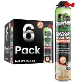 Sprayman Spraycoat Fire Rated Closed Cell Insulation Foam 27.1oz 6 Pack Not Set