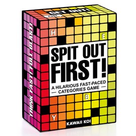 SPIT OUT FIRST - Categories Card Games Fast-Paced & Hilarious Party Game for Ages 10 & Up, 2 to 7 Players or Teams - 107 Word Flash Cards Board Game, Perfect for Family Game Night & Party Favors