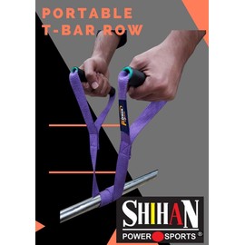 SHIHAN POWER-SPORTS T-BAR Row Portable Heavy Duty Purple Metal Textured Grip Barbell Strength Equipment Core Blaster Landmine Grappler Fits Standard Olympic Universal Bar Types