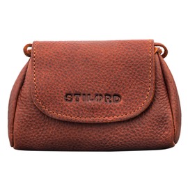 STILORD 'Bronn' Leather Pouch Small Vintage Purse for Money and Key Coin Bag for Women and Men Mini Cash Wallet Genuine Leather, Colour:Kara - Cognac