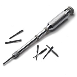9” Classic Yankee Push Drill Set – Mini Tool with 8 Double Fluted Bits – Chrome Plated Solid Brass Hand Tool, No Chuck Needed – Compact for Tight Areas by Kings County Tools