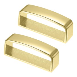 M METERXITY 2-Pack Metal Loop Keeper Accessories, 1.5 Inch/ 3.9 cm Belt Loop Keepers Use for Holding Extra Length Straps in Place Pants, Frosted Belts Buckle [Gold]