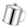 Oil Container Grease Pot Stainless Steel Strainer Large Capacity for