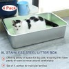 hannger Stainless Steel Litter Box, 4 Pack Metal Cat Litter