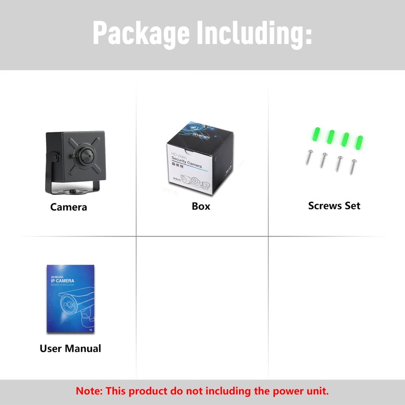 REVODATA Mini POE IP Camera, 5 Million Pixels Compact Indoor