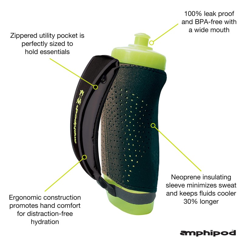 Amphipod Hydraform Handheld Thermal-Lite Water Bottle, BPA-Free, Insulated Sleeve, Storage