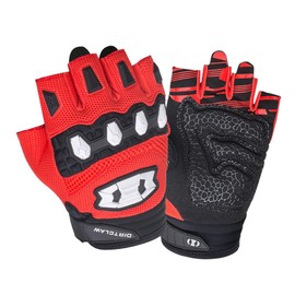 Seibertron Dirtclaw Unisex BMX MX ATV MTB Road Racing Mountain Bike Bicycle Cycling Off-Road/Dirt Bike Gel Padded Anti - Slip Palm Fingerless Gloves Motorcycle Motocross Sports Youth Gloves Red XS