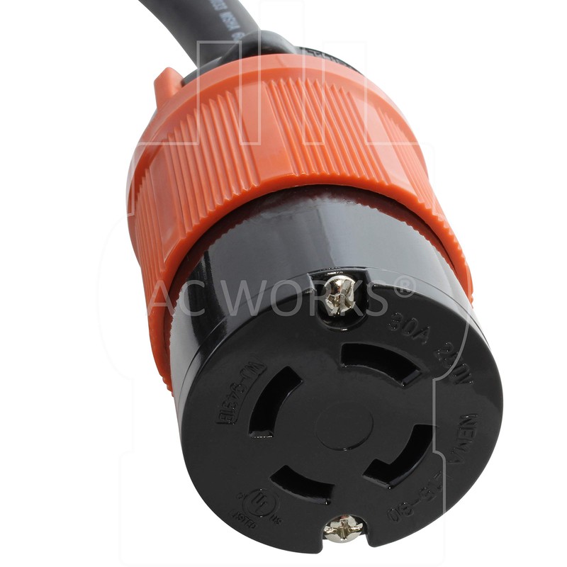 AC WORKS [L1530PR-010] 10FT SOOW 10/4 NEMA L15-30 30A 3-Phase