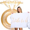 Bride Diamond Ring Pool Float & Towel Set Bachelorette Party