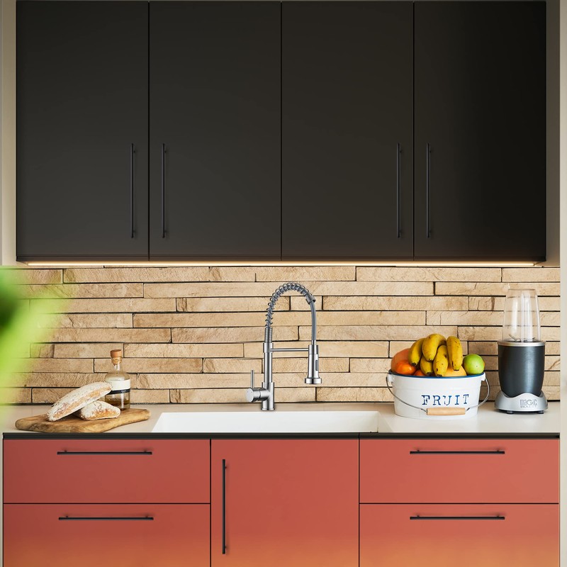 Ravinte 4 Pack 8-13/16 Inch Cabinet Handles Matte Black Stainless