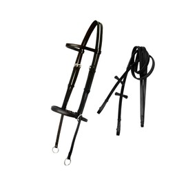 Exion English Bitless Bridle with Reins for Horse | Soft Padded Crossunder Bitless Bridle | No-Bit Horse Bridle for Schooling & Shows | Vegetable Tanned Leather | Premium Craftsmanship