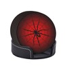 Spider Coasters for Drinks with Holder Leather Coasters Set of