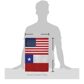 Chile US Friendship Garden Flag - Set with Stand Regional Nationality Nation International World Country Particular Area - House Decoration Banner Small Yard Gift Double-Sided Made in USA 13 X 18.5