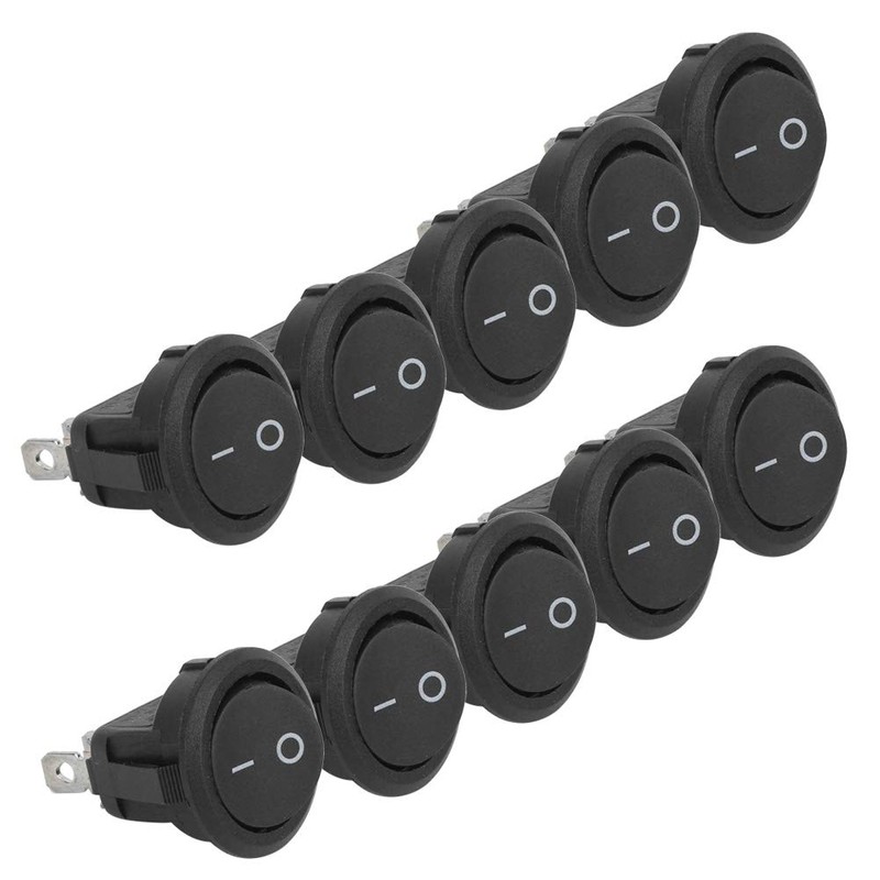 10-Piece Rocker Switch 3-Pin 2-Position Round Boat Rocker Switch 23