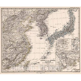 Historic Pictoric Map : China (Ostl. Theil.), Korea und Japan (China (East Sheet), Korea, Japan)., 1880, Vintage Wall Art : 24in x 20in