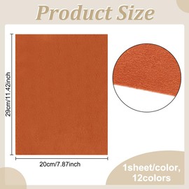 BENECREAT 12 pieces 29 x 20 cm velvet fabric, double-sided plush velvet fabric sheets, velvet furniture material for DIY craft, sewing, handmade dolls