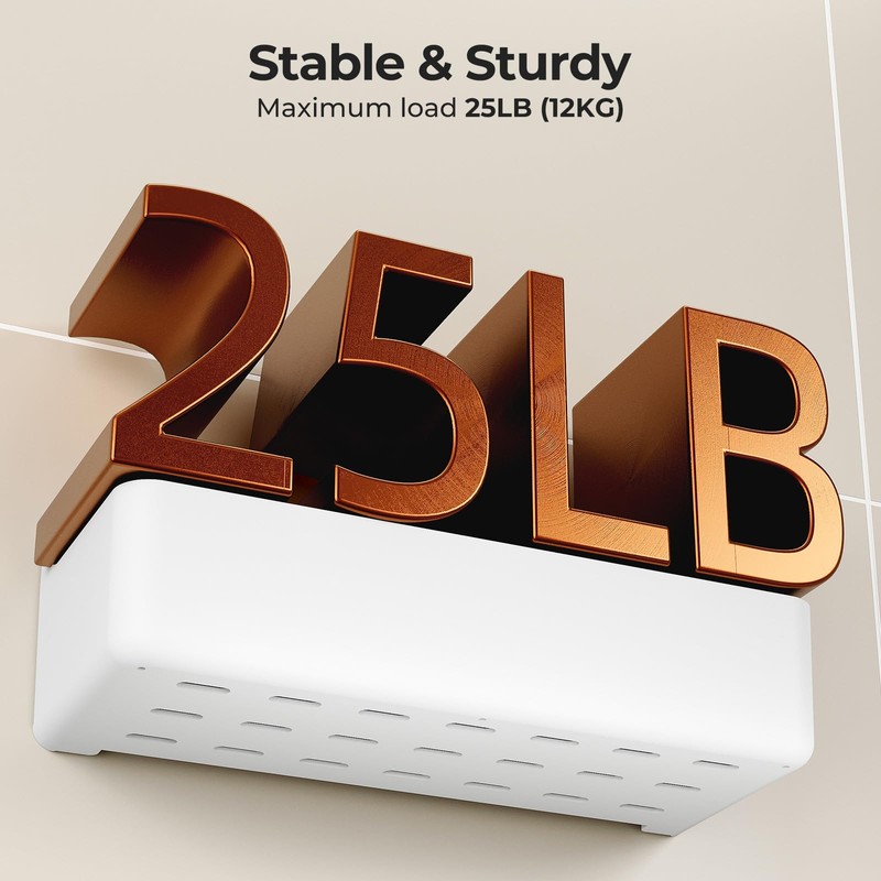 Orimade Shower Caddy 3-Pack, No-Drill Adhesive Shelves for Bathroom, Rustproof