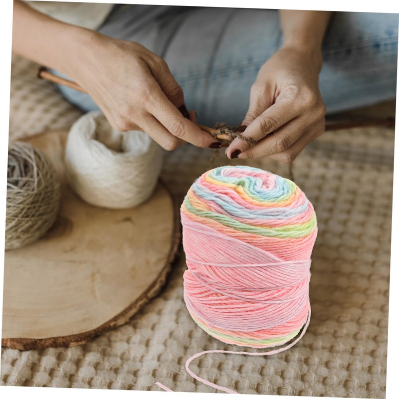 Gadpiparty 1 Roll Rainbow Gradient Crochet Yarn Soft Cotton Knitting