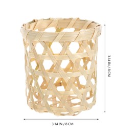 HOLIDYOYO Rattan Woven Tea Light Candle Holders 4pcs Seagrass Hand Woven Votive Tealight Candle Holder Wicker Glass Vase Sleeve Coastal Boho Candle Holder for Dining Table