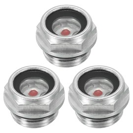 PATIKIL Air Compressor Oil Sight Glass, 3 Pack M18x1.5 Male Thread Aluminum Alloy Oil Liquid Level Gauge Air Compressor Parts with O-Ring